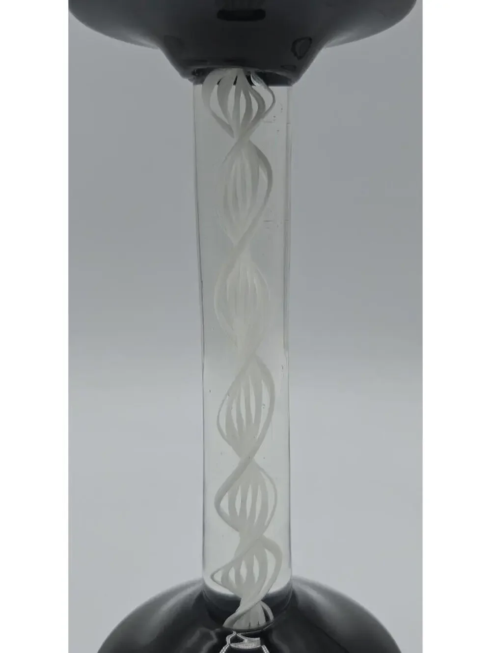 Vintage Murano Style Handblown Candlestick With White Zanfirico Latticino Twist